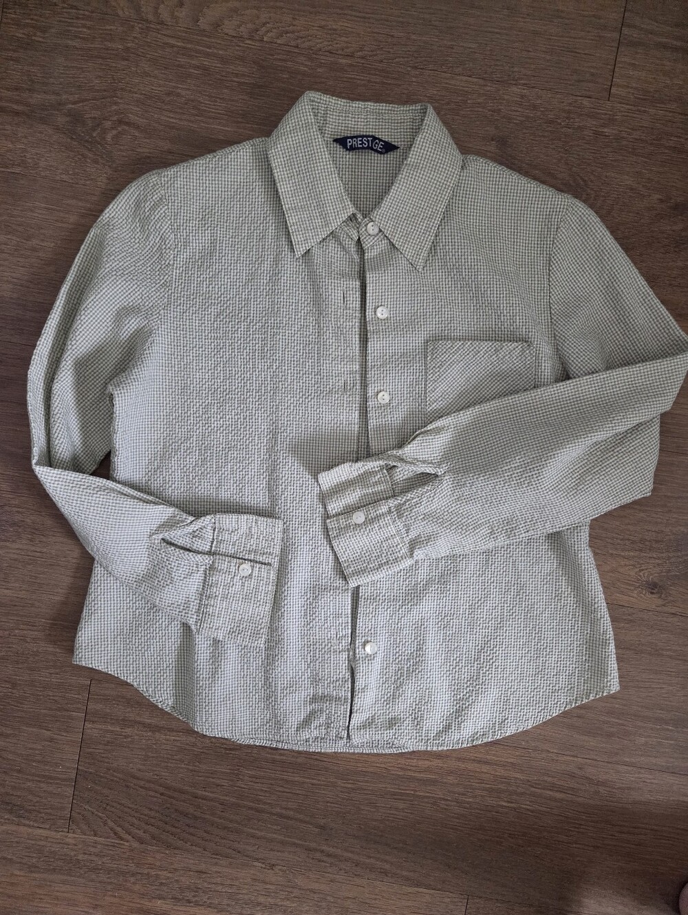 Prestige Light Sage Green Button-Up Shirt